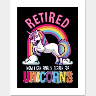 Funny Retirement - Retired! Time for Unicorns Posters and Art